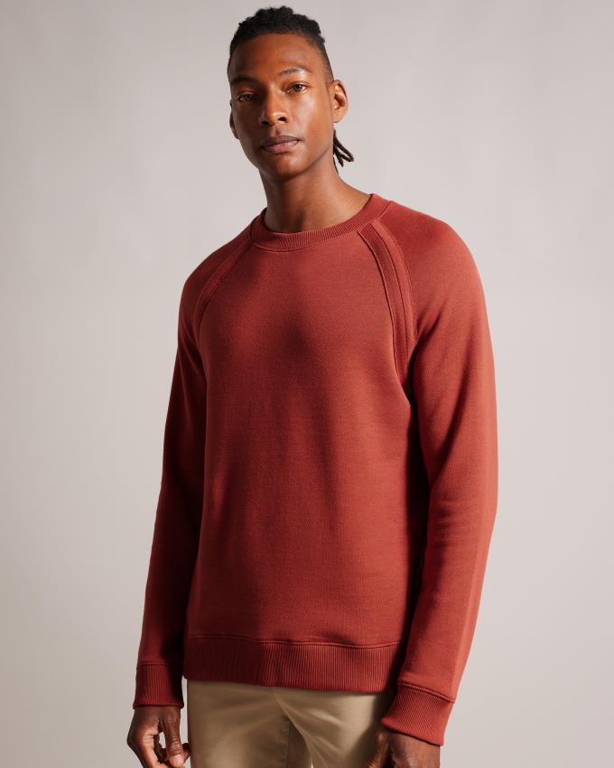 Sweatshirt Ted Baker Long Sleeve Raglan Detail Orange Foncé Homme | YAH-46905889